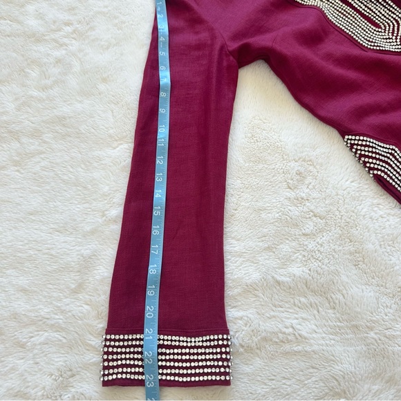 NEW!!! Tory Burch women linen top with crystals size 2 - Picture 7 of 11